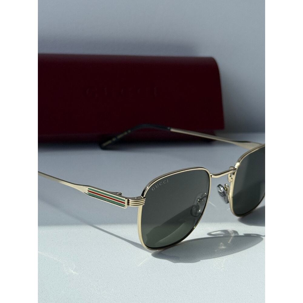NEW Gucci GG1876S Gold Round Sunglasses $545 - Picture 7 of 9